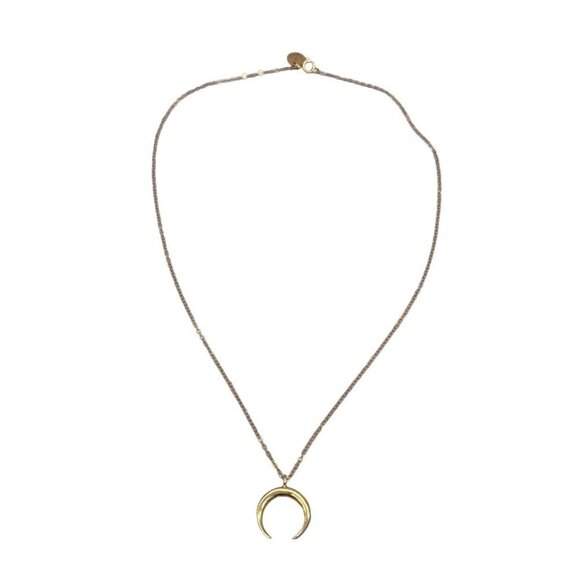 Admiral Row Crescent Moon Pendant Chain Necklace Gold Tone 18 Inches - Picture 2 of 6